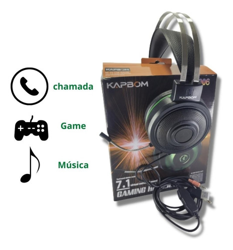 Fone De Ouvido Headset C/ Microfone P/ Gamer Jogo Pc Ka-906