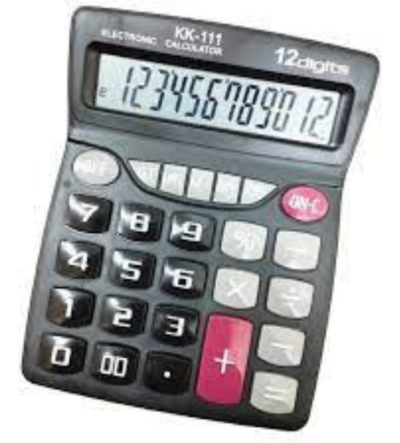 Calculadora Kk111 12 Dig Números Cor Preta Grande Big Contas Cor Preto