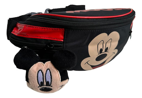 Cangurera Sport Mickey Mouse- Negro Con Llavero Envio Gratis