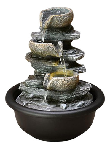 Pequeña Fuente De Mesa Con Luz De Escena Mini Cascada Con