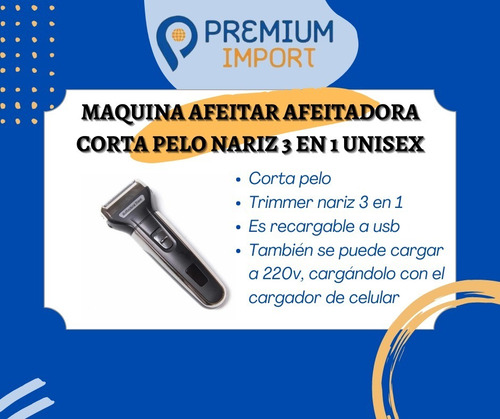 Imagen 2 de 10 de Maquina Afeitar Afeitadora Corta Pelo Nariz 3en1 Unisex