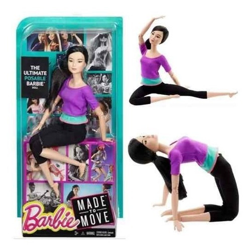 Boneca Barbie Articulada Japonesa Purple Top Made To Move