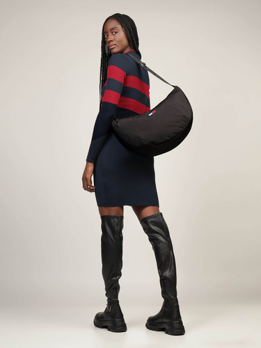 Bolsa Hobo Color Negro Con Logo Unisex Tommy Jeans