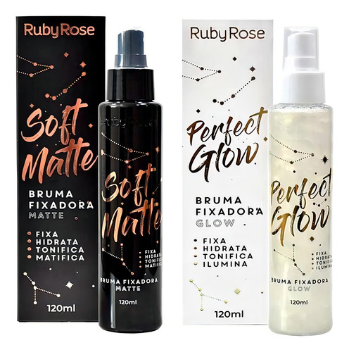 Kit Brumas Soft Matte E Glow Ruby Rose Promoção Maquiagem
