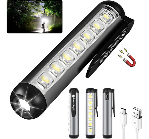 Mini Linterna Led Portátil Ultrabrillante, Lámpara Magnética