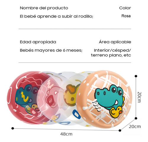 Rodillo Inflable Para Bebé Gateo Juguetes Con Bomba De Aire