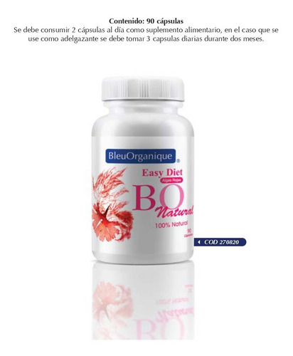 Imagen 3 de 6 de Cápsulas Easy Diet 100% Algas Rojas