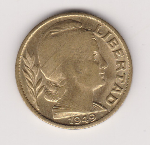 Moneda Argentina 20 Ctvs Año 1949 Janson 203 Falla Acuñacion