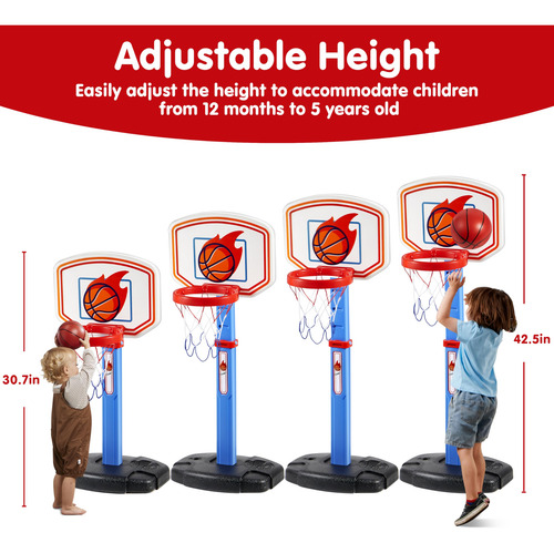 Set De Juego Arcade De Baloncesto Joyin Toddler Con 4 Pelota