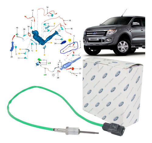 Sensor Temperatura Dos Gases Do Ranger 2013 2014 2015