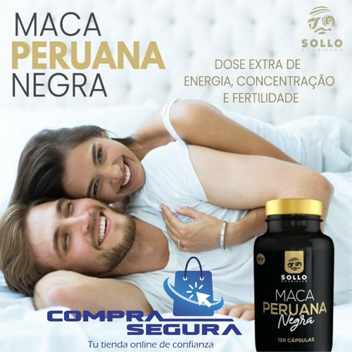 Imagen 4 de 9 de Maca Peruana Negra Sollo Premium 100% Pura - 240 Cápsulas