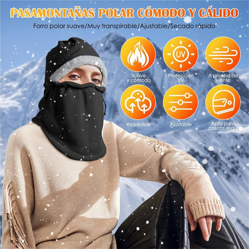 Pasamontañas Invierno, Gorro Cálido A Prueba Viento Invierno