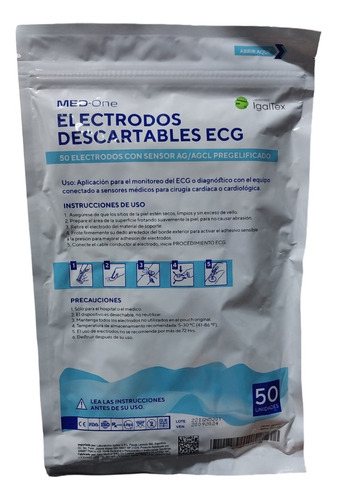 Electrodos Descartables Ecg Diagnostico Pregelcificado X50u