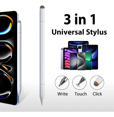 2pcs Universal Pluma Lápiz Tactil Óptico Tablet Stylus 3in1