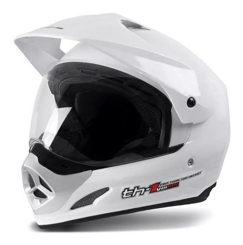 Casco Cross Th1 Vision Blanco Pro Tork L 60 Tamaño Del Casco Grande