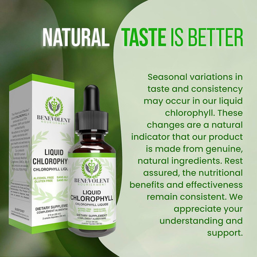 Elfleaf Benevolent Gotas De Clorofila Líquida Desintoxicación Orgánica Y Apoyo Inmunológico, Desodorante Interno Y Suplemento Para La Salud De La Piel 59ml,sabor Menta Natural