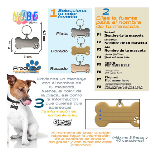 Correa Nube 2.3 M Multiusos 2 Broches Collar Y Placa Mediano