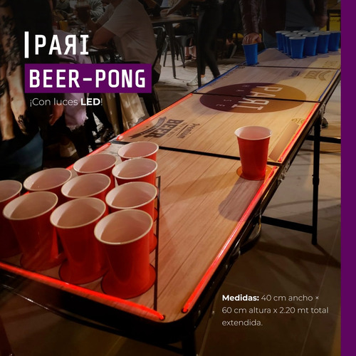 Mesa Beerpong Luces Led