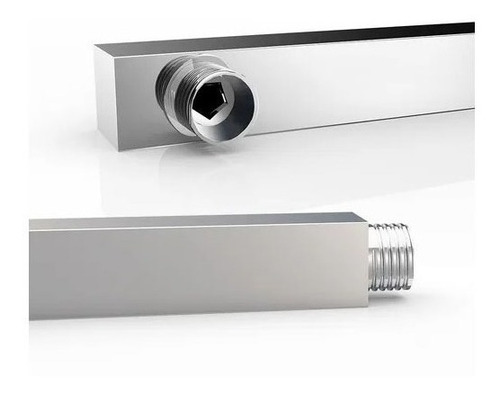 Brazo Cuadrado Regadera 40 Cm Acero Inoxidable Acabado Cromo Color Plata