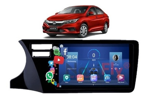 Kit Multimídia Honda City 14 À 20 Android 9  Octa Carplay 4g