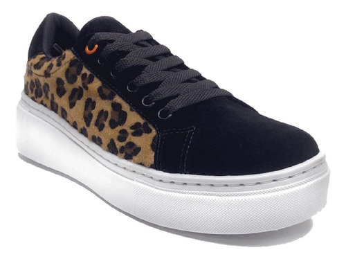 Zapatillas Queen Negro Animal Print Infame