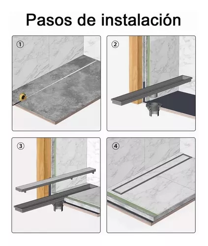 Desagüe de ducha cuadrado de 4 pulgadas, centro de punto de drenaje de  residuos de suelo con cubierta de rejilla extraíble, acero inoxidable 304,  4.3