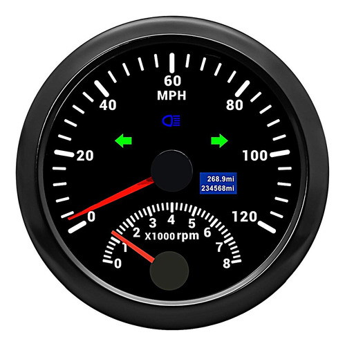 Artilaura Velocimetro Gps 0 A 120 Mph Tacometro 8000 Rpm Tac