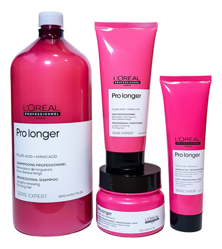 Loreal Kit Pro Longer Shampo + Masc + Trat Con Y Sin Enjuagu