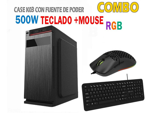 Combo Case K03 Tecla Ka193 Mouse Gaming M700 Rgb 500w Acme 