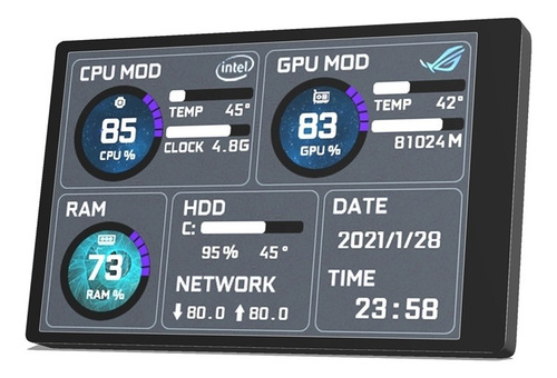 Imagen 4 de 10 de Monitor De Ordenador Para Mini Itx Case De 3.5 Pulgadas Ips