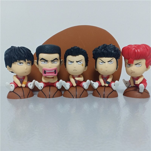 Figuras Slam Dunk Set X5 Anime Muñecos Shohoku Rojo Sentado