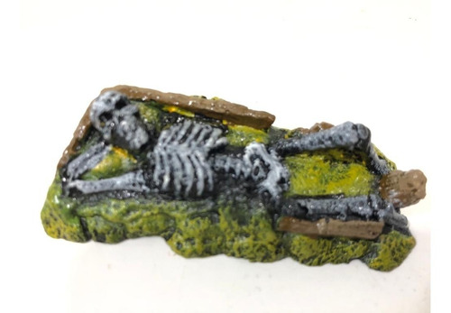 Enfeite Aquário Caveira Esqueleto Deitado Mini 