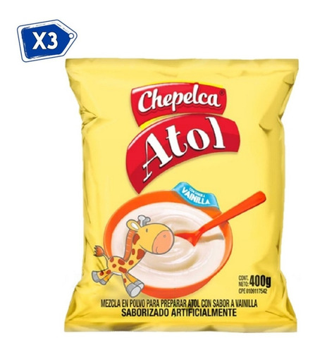 Atol Sabor A Vainilla Chepelca 400gr 3 Unds