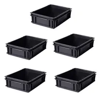 Comprar Kit 5 Contenedores Plásticos Cajón Apilable 4312a 40x30x12cm