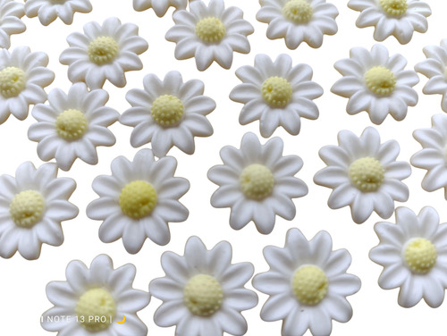 Apliques De Margaritas En Porcelana Fría Pack X40 Blanco