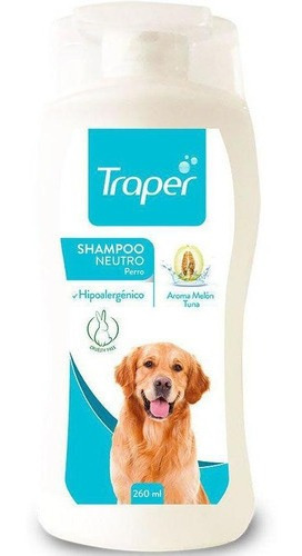 Shampoo Neutro Para Perros Aroma Melón Tuna 260ml Traper
