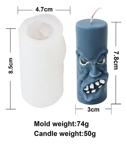 Molde Silicona Velas Y Jabón Rostro Enojado Grande