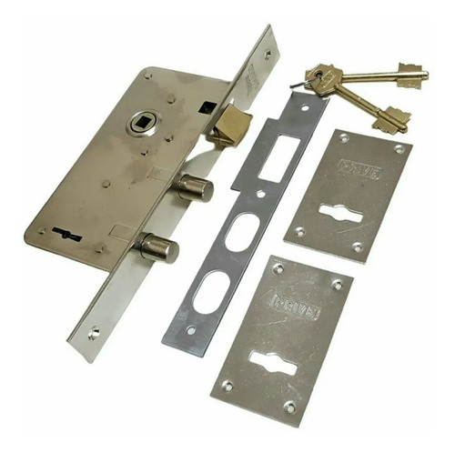 Cerradura De Seguridad Doble Perno Niquelada Prive 2001