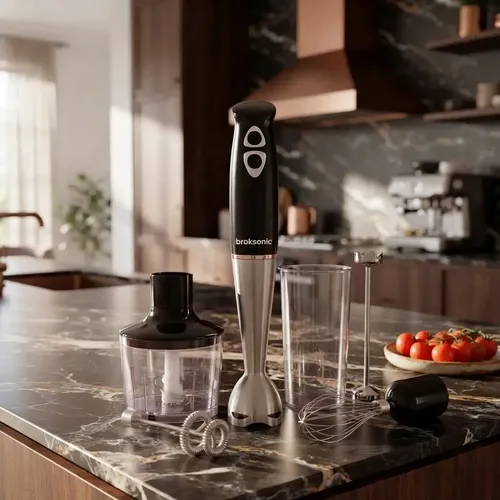 Minipimer Mixer Licuadora Batidora De Mano 4 En 1 Accesorios Negro