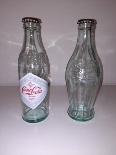 Botella Coca Cola X2 Coleccion Vintage Decoracion Vacia Tapa