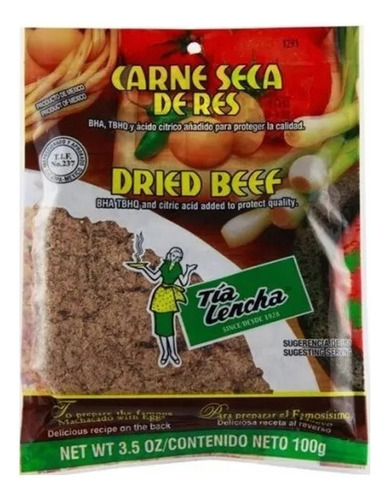 Carne Seca De Res Machaca Tía Lencha Paq C/3 Bolsas 100g C/u