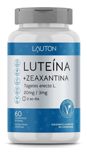 Suplemento Em Cápsulas Lauton Nutrition Luteína & Zeaxantina Antioxidantes Em Frasco De 60ml 60 Un
