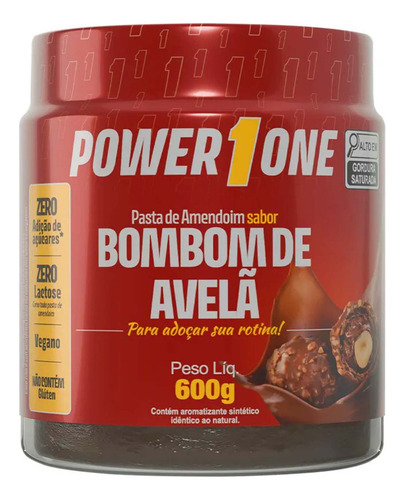 Pasta De Amendoim Bombom De Avela Power1one 600g
