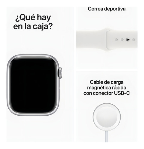 Apple Watch Series 8 GPS + Celular - Caja de aluminio color plata 41 mm - Correa deportiva blanca - Patrón - Aceptable (Reacondicionado)