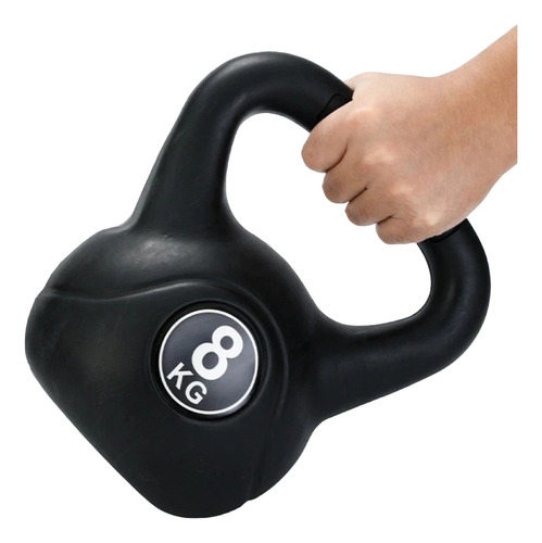 Kettlebell Mancuerna Pesa Rusa Cemento 8kg Negro