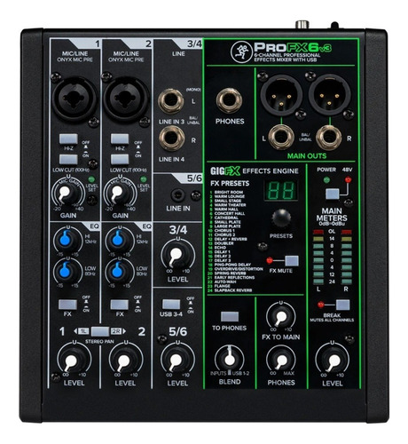 Mackie Pro Fx6v3 Mixer 6 Canales