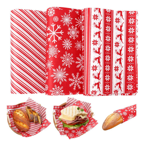 Whaline Red Snow De Navidad Hojas De Papel De Cera De Navida