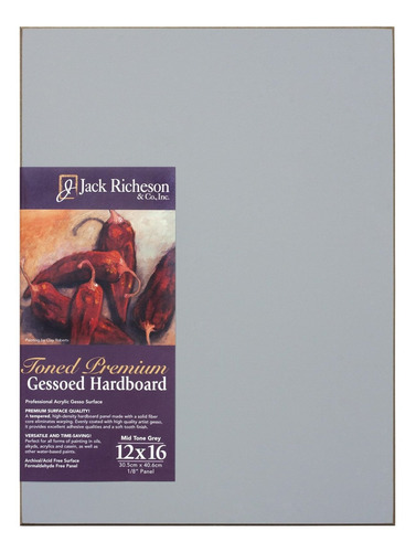 Richeson Mid Grey Toned Gessoed 1 8  Hardboard
