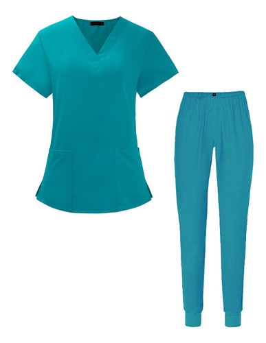 . Uniforme Scrub Set Top Y Pantalones Lavable A Máquina