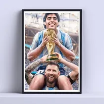 Comprar Cuadro Messi Y Maradona Argentina Campeón Mundial 30x40cm